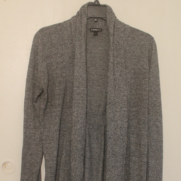 Express Sweaters - Express Heather Gray Open Cardigan Long Sl Size S